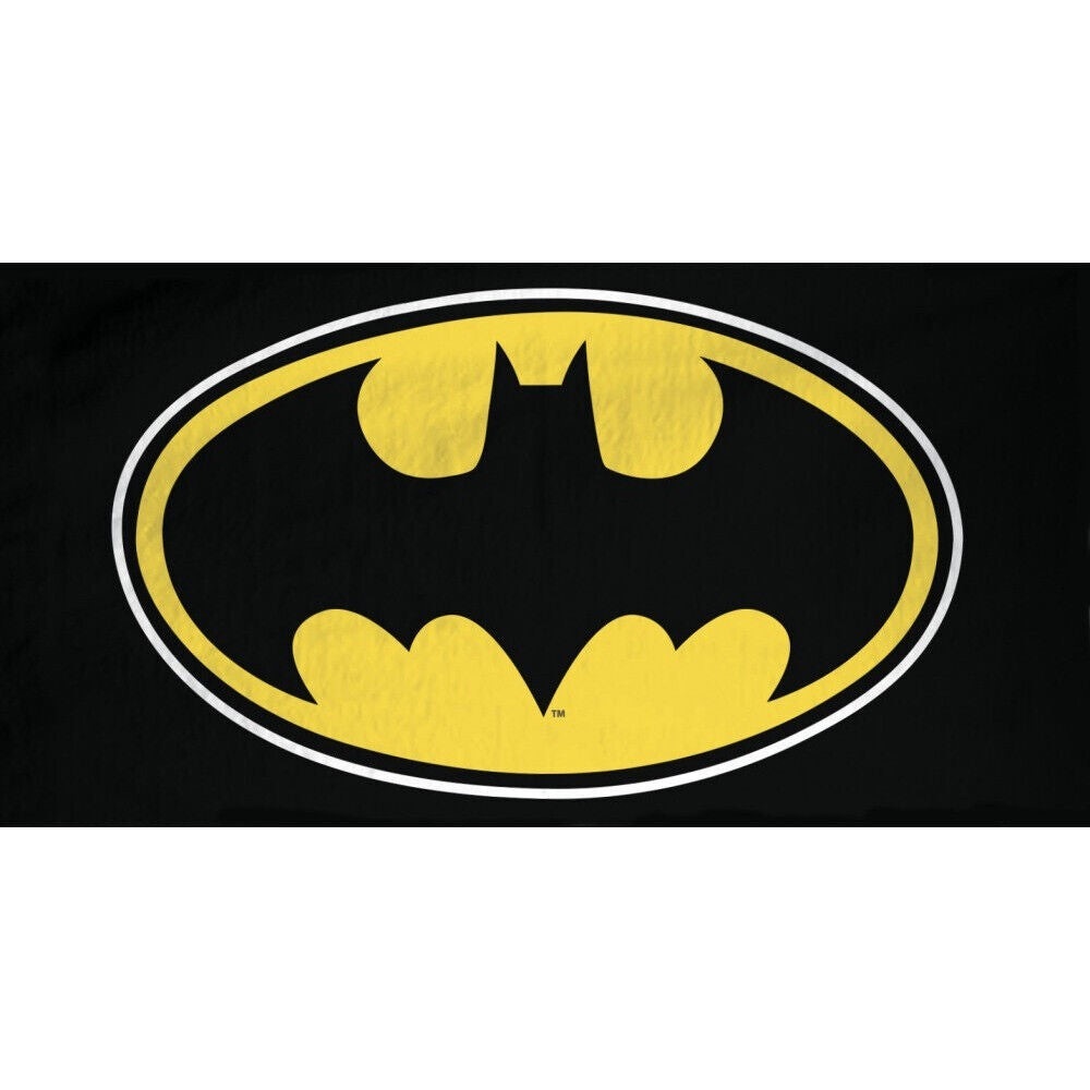 DC Comics Batman Symbol Logo Bath Beach Towel 100% Cotton EUC